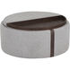 Borelli 17.25 inch Belfast Heather Grey / Autumn Chestnut Wheeled Storage Ottoman, Wheeled